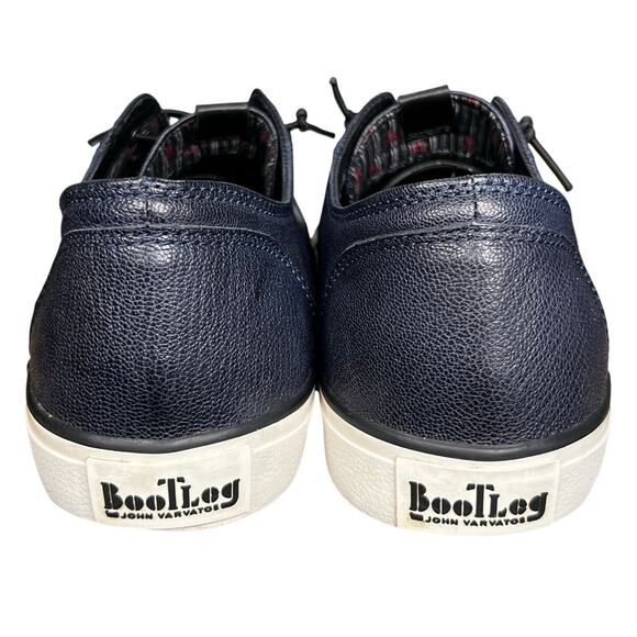 John Varvatos Bootleg Men’s Low Top Blue leather Sneakers Size US 12